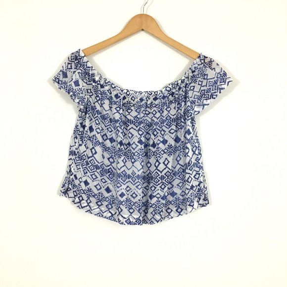 Anthropologie Cloth & Stone Ikat Off The Shoulder Top - M - Picture 2 of 5